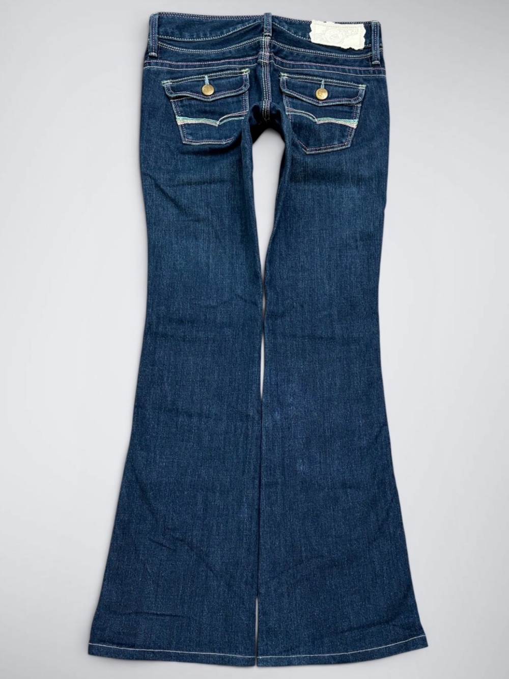 Japanese Archival Brappers Big John Low Rise Rainbow Stitch Flare Jeans